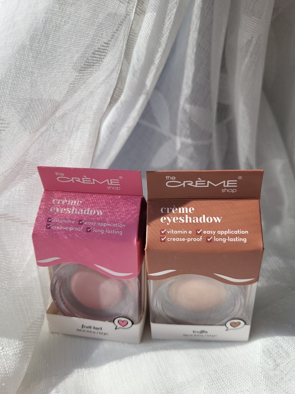 The Crème Shop Crème Eyeshadow Duo - "Fruit Tart" & "Truffle" (0.11 oz each)